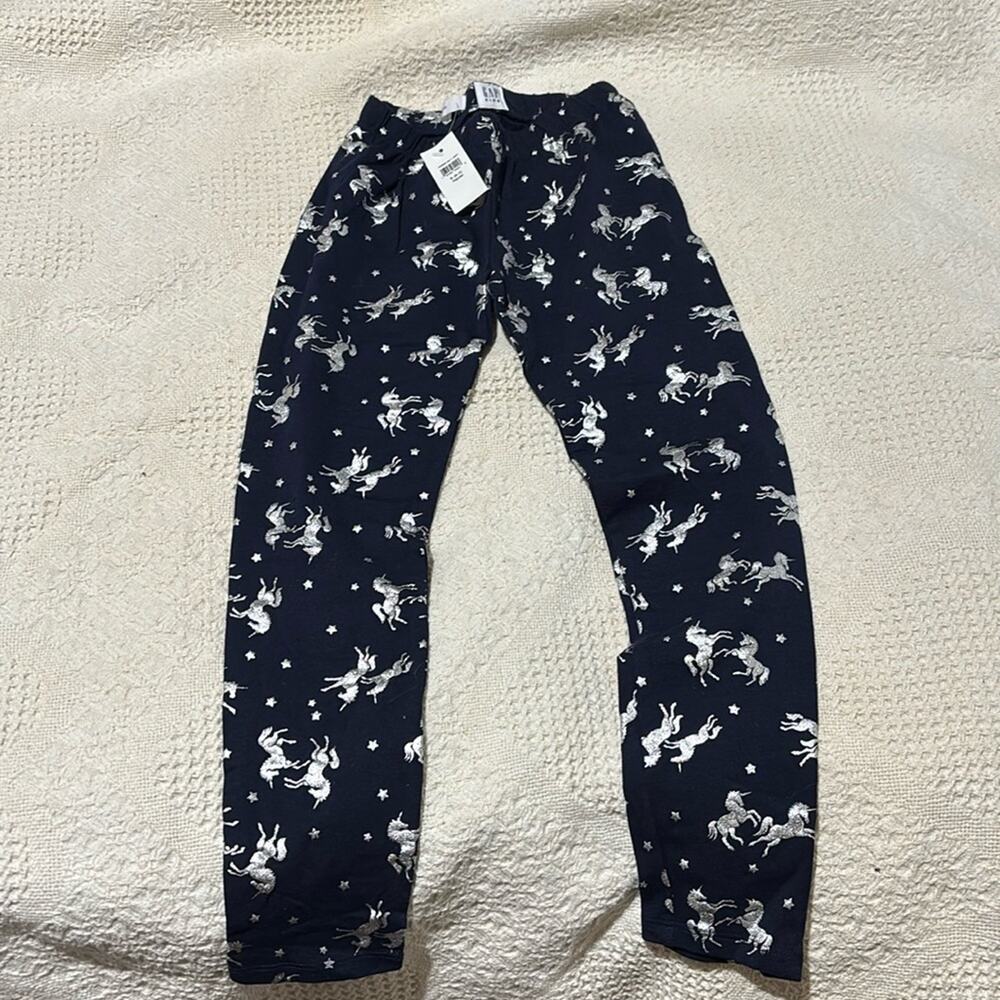 Gap S 6/7 navy blue silver unicorn leggings nwt perfect cotton spandex stretchy